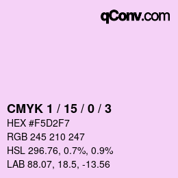 カラーコード: CMYK 1 / 15 / 0 / 3 | qconv.com