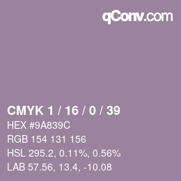 カラーコード: CMYK 1 / 16 / 0 / 39 | qconv.com