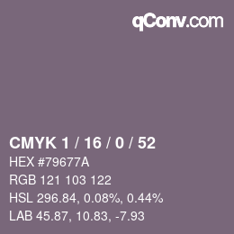 Color code: CMYK 1 / 16 / 0 / 52 | qconv.com