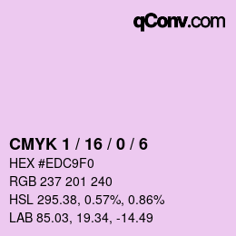 Color code: CMYK 1 / 16 / 0 / 6 | qconv.com