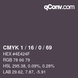 Color code: CMYK 1 / 16 / 0 / 69 | qconv.com