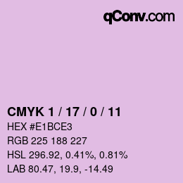 Color code: CMYK 1 / 17 / 0 / 11 | qconv.com