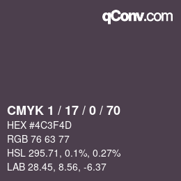 Color code: CMYK 1 / 17 / 0 / 70 | qconv.com