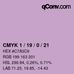 カラーコード: CMYK 1 / 19 / 0 / 21 | qconv.com