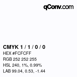 Farbcode: CMYK 1 / 1 / 0 / 0 | qconv.com