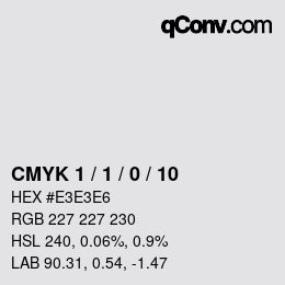 カラーコード: CMYK 1 / 1 / 0 / 10 | qconv.com