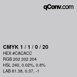 Código de color: CMYK 1 / 1 / 0 / 20 | qconv.com