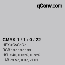 Color code: CMYK 1 / 1 / 0 / 22 | qconv.com