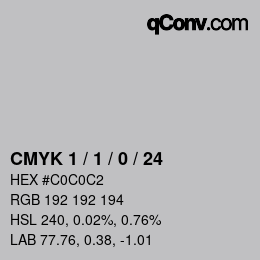 Color code: CMYK 1 / 1 / 0 / 24 | qconv.com