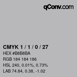 颜色代码: CMYK 1 / 1 / 0 / 27 | qconv.com