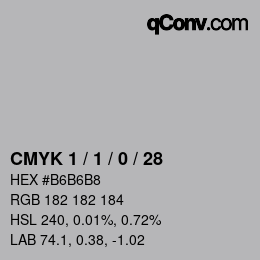 カラーコード: CMYK 1 / 1 / 0 / 28 | qconv.com