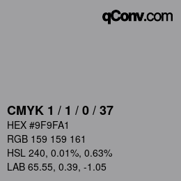 Color code: CMYK 1 / 1 / 0 / 37 | qconv.com