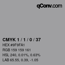 Color code: CMYK 1 / 1 / 0 / 37 | qconv.com