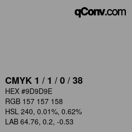 Código de color: CMYK 1 / 1 / 0 / 38 | qconv.com