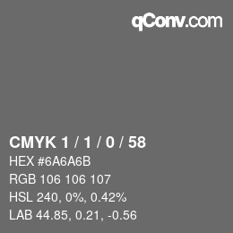 Color code: CMYK 1 / 1 / 0 / 58 | qconv.com