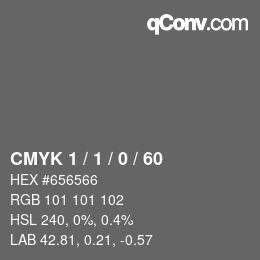 カラーコード: CMYK 1 / 1 / 0 / 60 | qconv.com