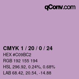 カラーコード: CMYK 1 / 20 / 0 / 24 | qconv.com