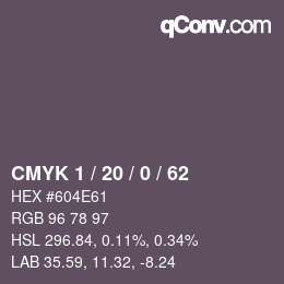 Farbcode: CMYK 1 / 20 / 0 / 62 | qconv.com