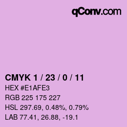 カラーコード: CMYK 1 / 23 / 0 / 11 | qconv.com