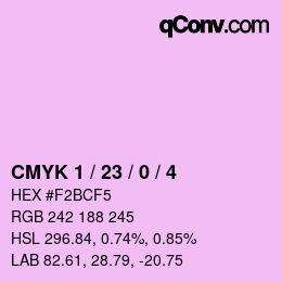 Color code: CMYK 1 / 23 / 0 / 4 | qconv.com