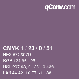 カラーコード: CMYK 1 / 23 / 0 / 51 | qconv.com