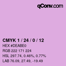 カラーコード: CMYK 1 / 24 / 0 / 12 | qconv.com