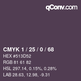 カラーコード: CMYK 1 / 25 / 0 / 68 | qconv.com