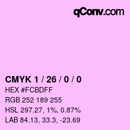 カラーコード: CMYK 1 / 26 / 0 / 0 | qconv.com