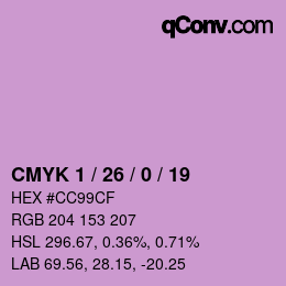 カラーコード: CMYK 1 / 26 / 0 / 19 | qconv.com