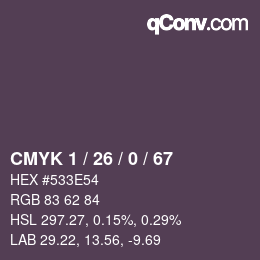 Farbcode: CMYK 1 / 26 / 0 / 67 | qconv.com