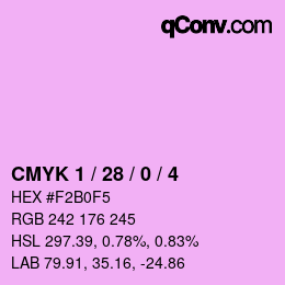 Color code: CMYK 1 / 28 / 0 / 4 | qconv.com