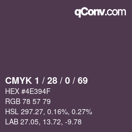 Color code: CMYK 1 / 28 / 0 / 69 | qconv.com