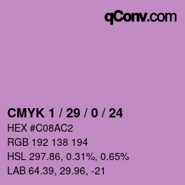 カラーコード: CMYK 1 / 29 / 0 / 24 | qconv.com