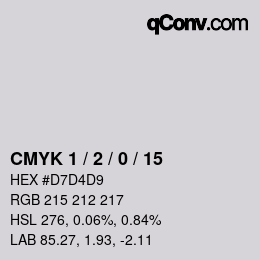 カラーコード: CMYK 1 / 2 / 0 / 15 | qconv.com