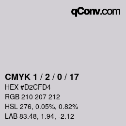 Color code: CMYK 1 / 2 / 0 / 17 | qconv.com