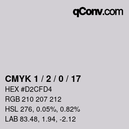 颜色代码: CMYK 1 / 2 / 0 / 17 | qconv.com