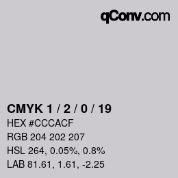 Farbcode: CMYK 1 / 2 / 0 / 19 | qconv.com