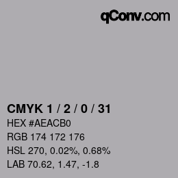 Color code: CMYK 1 / 2 / 0 / 31 | qconv.com