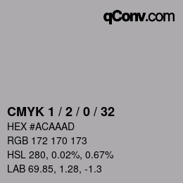 颜色代码: CMYK 1 / 2 / 0 / 32 | qconv.com