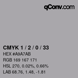 颜色代码: CMYK 1 / 2 / 0 / 33 | qconv.com