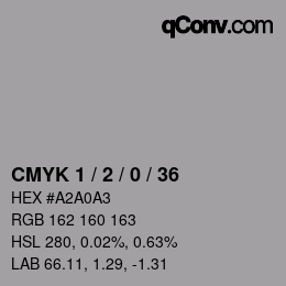 颜色代码: CMYK 1 / 2 / 0 / 36 | qconv.com