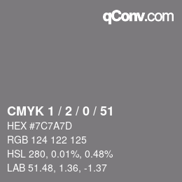 Color code: CMYK 1 / 2 / 0 / 51 | qconv.com