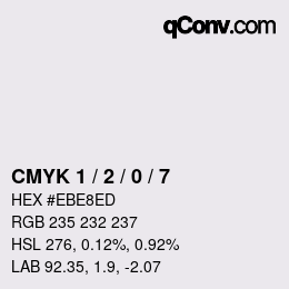 颜色代码: CMYK 1 / 2 / 0 / 7 | qconv.com