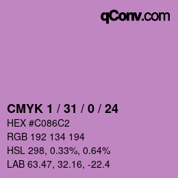 カラーコード: CMYK 1 / 31 / 0 / 24 | qconv.com