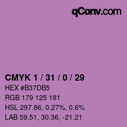 Farbcode: CMYK 1 / 31 / 0 / 29 | qconv.com