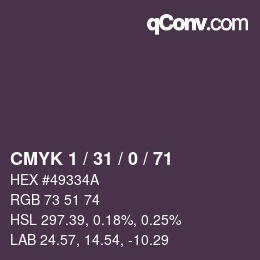カラーコード: CMYK 1 / 31 / 0 / 71 | qconv.com