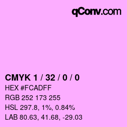 カラーコード: CMYK 1 / 32 / 0 / 0 | qconv.com