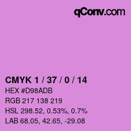 Color code: CMYK 1 / 37 / 0 / 14 | qconv.com