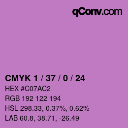 カラーコード: CMYK 1 / 37 / 0 / 24 | qconv.com