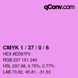 Color code: CMYK 1 / 37 / 0 / 6 | qconv.com